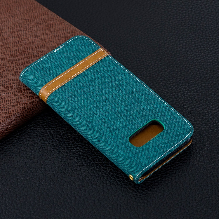 Color Matching Denim Texture Leather Case for Galaxy  S10e , with Holder & Card Slots & Wallet & Lanyard