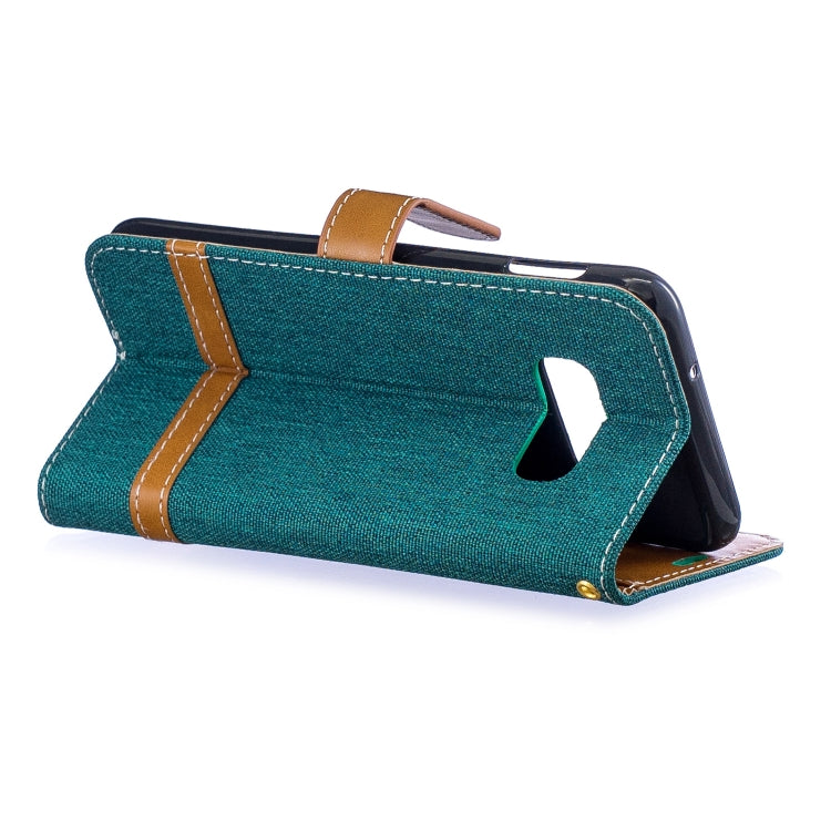 Color Matching Denim Texture Leather Case for Galaxy  S10e , with Holder & Card Slots & Wallet & Lanyard