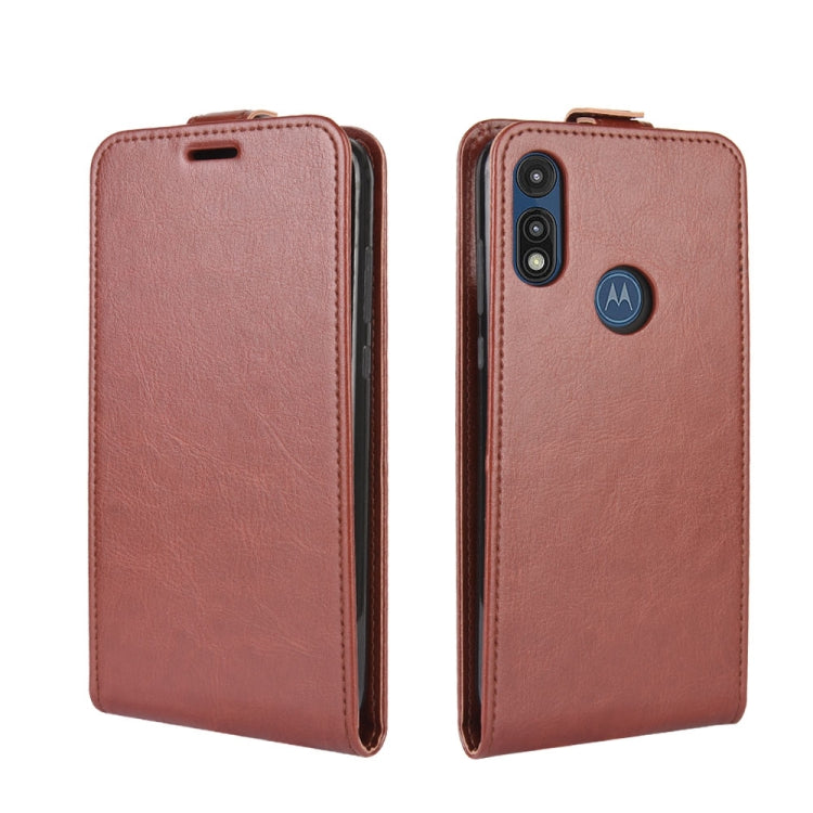 For Motorola Moto E 2020 R64 Texture Single Vertical Flip Leather Protective Case with Card Slots & Photo Frame