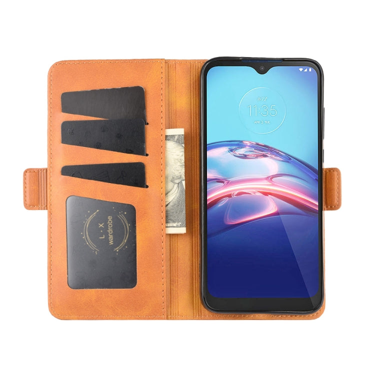 For Motorola Moto E 2020 Dual-side Magnetic Buckle Horizontal Flip Leather Case with Holder & Card Slots & Wallet