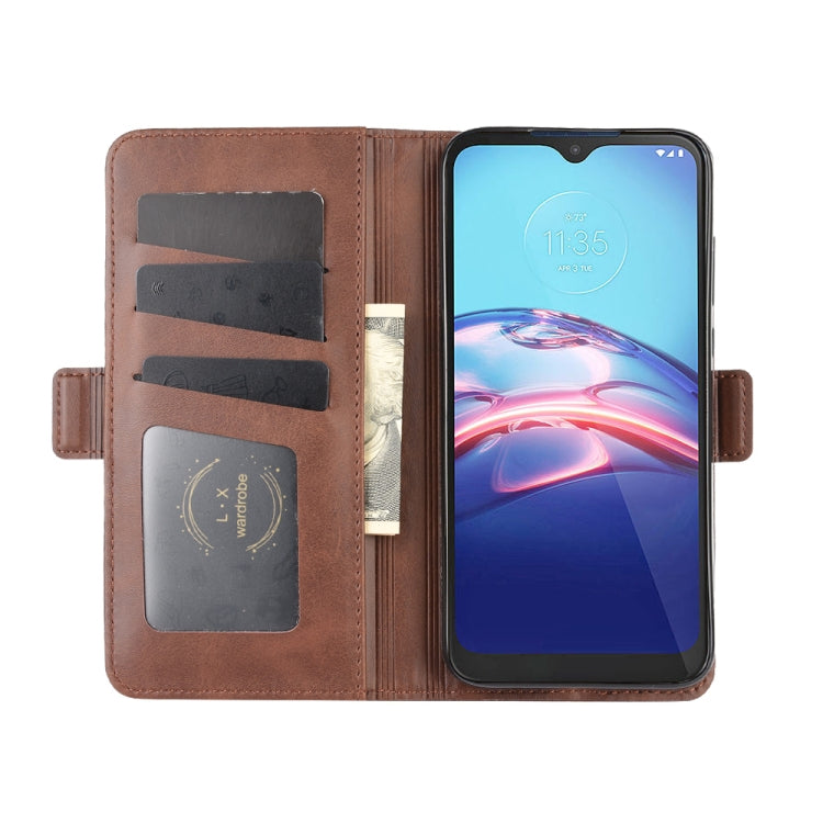 For Motorola Moto E 2020 Dual-side Magnetic Buckle Horizontal Flip Leather Case with Holder & Card Slots & Wallet
