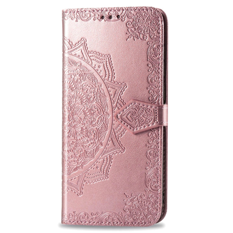 For Samsung Galaxy M01 Halfway Mandala Embossing Pattern Horizontal Flip Leather Case with Holder & Card Slots & Wallet & Lanyard