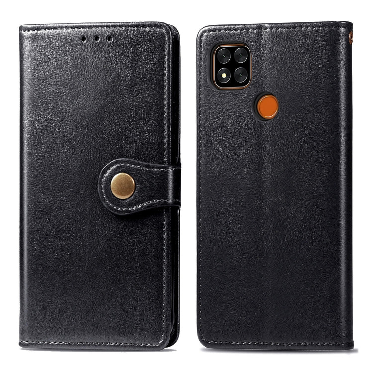 For Xiaomi Redmi 9C Retro Solid Color Leather Buckle Phone Case with Lanyard & Photo Frame & Card Slot & Wallet & Stand Function