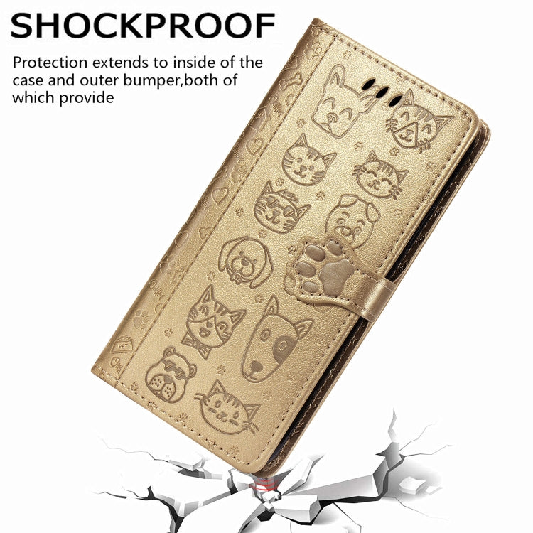 For Xiaomi Redmi 9A Cute Cat and Dog Embossed Horizontal Flip Leather Case with Holder & Card Slots & Wallet & Lanyard