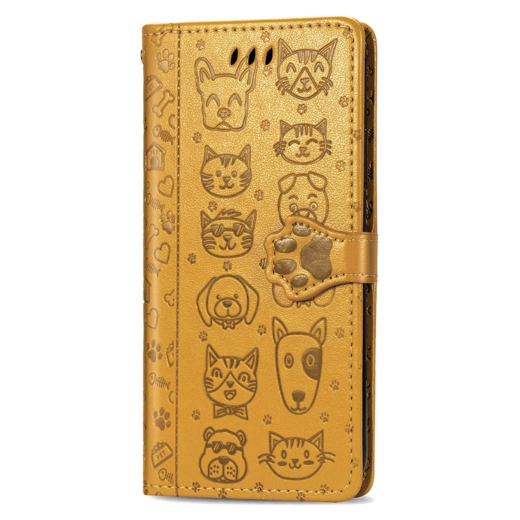 For Xiaomi Redmi 9A Cute Cat and Dog Embossed Horizontal Flip Leather Case with Holder & Card Slots & Wallet & Lanyard