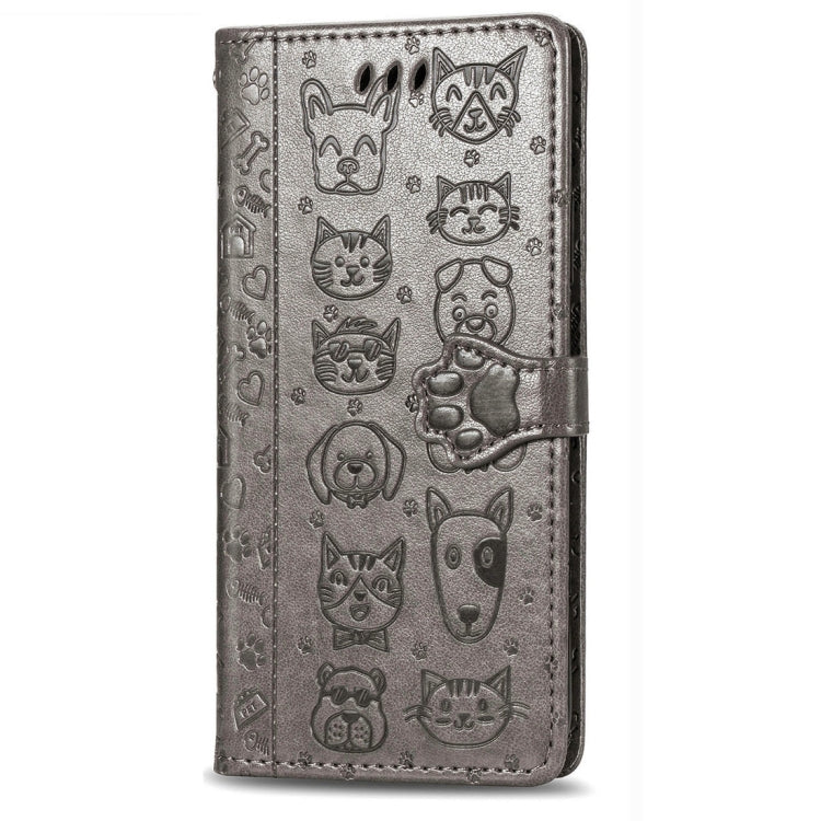 For Xiaomi Redmi 9A Cute Cat and Dog Embossed Horizontal Flip Leather Case with Holder & Card Slots & Wallet & Lanyard