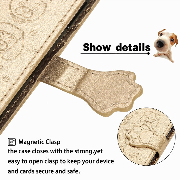 For Xiaomi Redmi 9A Cute Cat and Dog Embossed Horizontal Flip Leather Case with Holder & Card Slots & Wallet & Lanyard