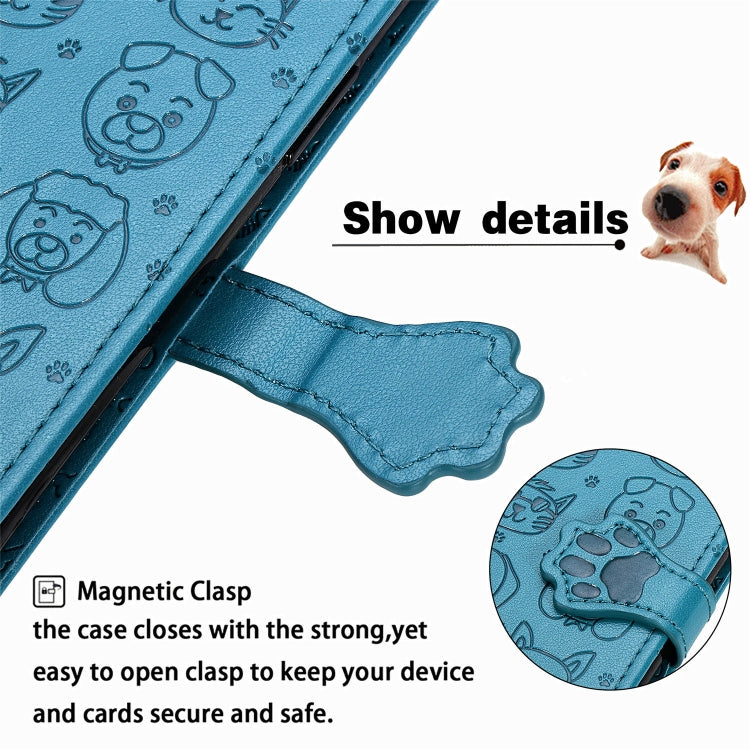 For Xiaomi Redmi 9A Cute Cat and Dog Embossed Horizontal Flip Leather Case with Holder & Card Slots & Wallet & Lanyard