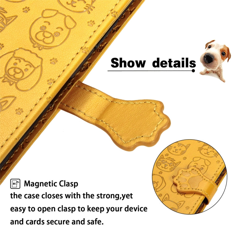 For Xiaomi Redmi 9C Cute Cat and Dog Embossed Horizontal Flip Leather Case with Holder & Card Slots & Wallet & Lanyard