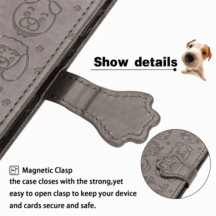 For Xiaomi Redmi 9C Cute Cat and Dog Embossed Horizontal Flip Leather Case with Holder & Card Slots & Wallet & Lanyard