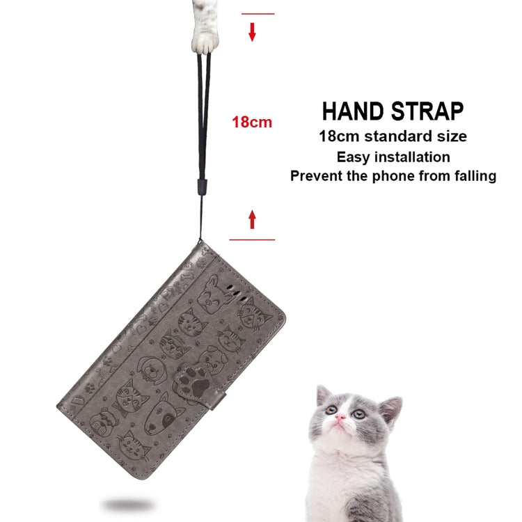 For Xiaomi Redmi 9C Cute Cat and Dog Embossed Horizontal Flip Leather Case with Holder & Card Slots & Wallet & Lanyard