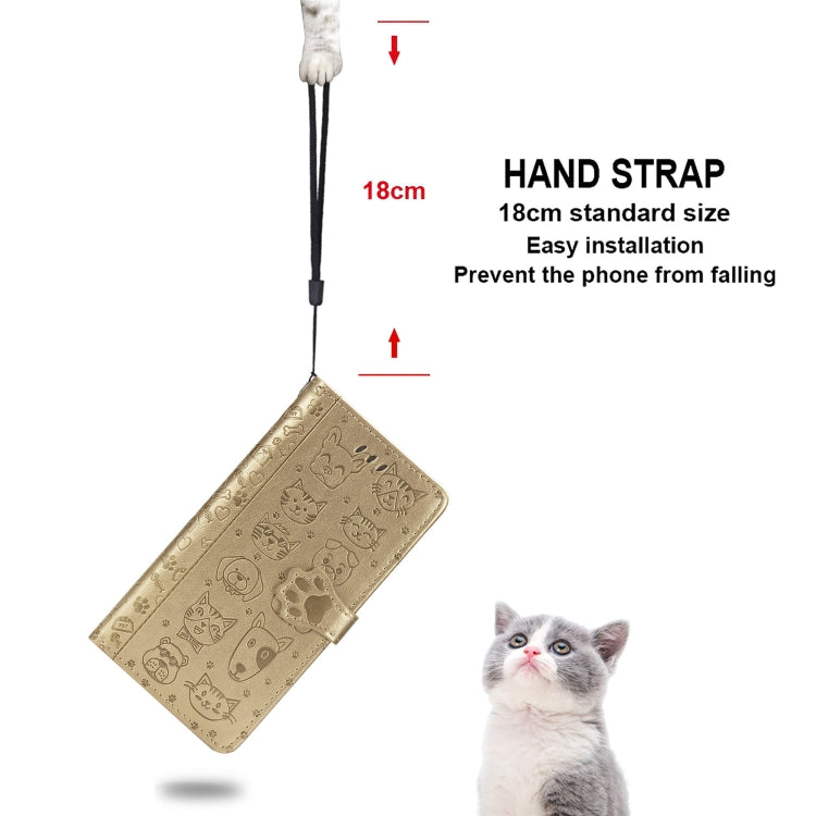 For Xiaomi Redmi 9C Cute Cat and Dog Embossed Horizontal Flip Leather Case with Holder & Card Slots & Wallet & Lanyard