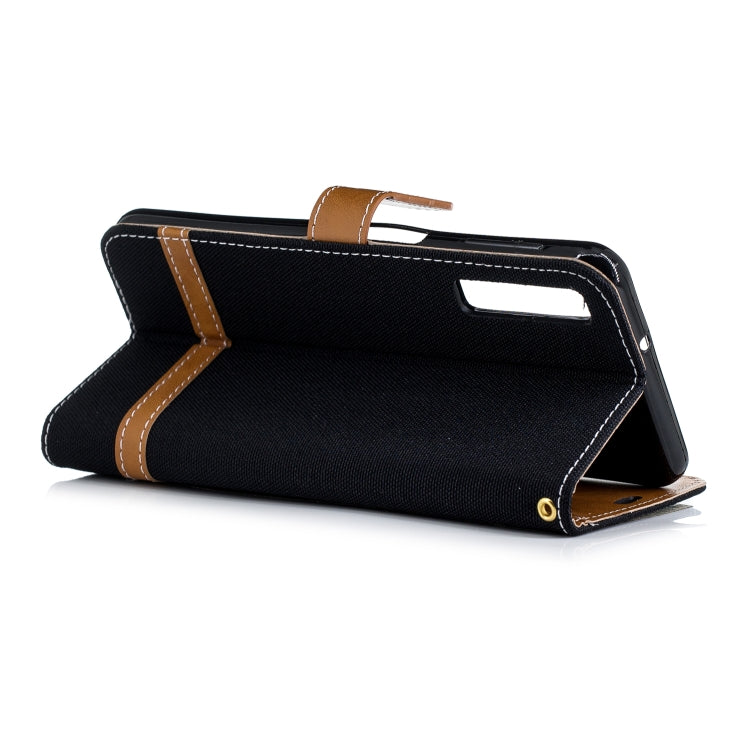 Color Matching Denim Texture Leather Case for Galaxy  A7 / A750 , with Holder & Card Slots & Wallet & Lanyard