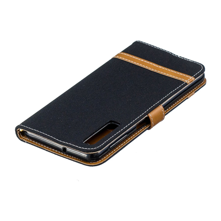 Color Matching Denim Texture Leather Case for Galaxy  A7 / A750 , with Holder & Card Slots & Wallet & Lanyard