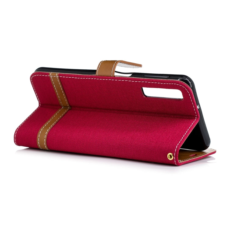 Color Matching Denim Texture Leather Case for Galaxy  A7 / A750 , with Holder & Card Slots & Wallet & Lanyard