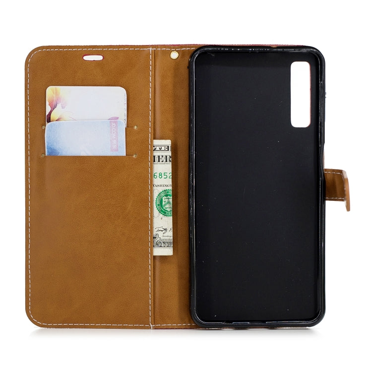 Color Matching Denim Texture Leather Case for Galaxy  A7 / A750 , with Holder & Card Slots & Wallet & Lanyard
