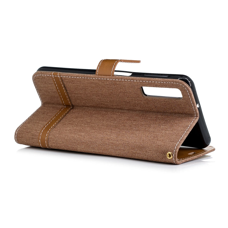 Color Matching Denim Texture Leather Case for Galaxy  A7 / A750 , with Holder & Card Slots & Wallet & Lanyard