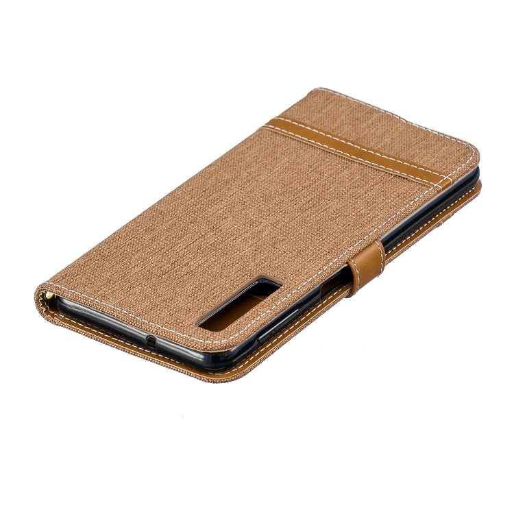 Color Matching Denim Texture Leather Case for Galaxy  A7 / A750 , with Holder & Card Slots & Wallet & Lanyard