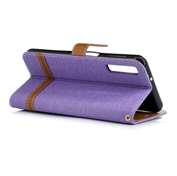 Color Matching Denim Texture Leather Case for Galaxy  A7 / A750 , with Holder & Card Slots & Wallet & Lanyard