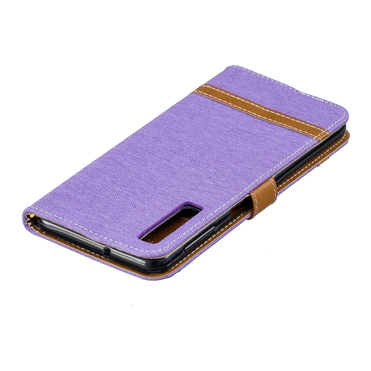 Color Matching Denim Texture Leather Case for Galaxy  A7 / A750 , with Holder & Card Slots & Wallet & Lanyard