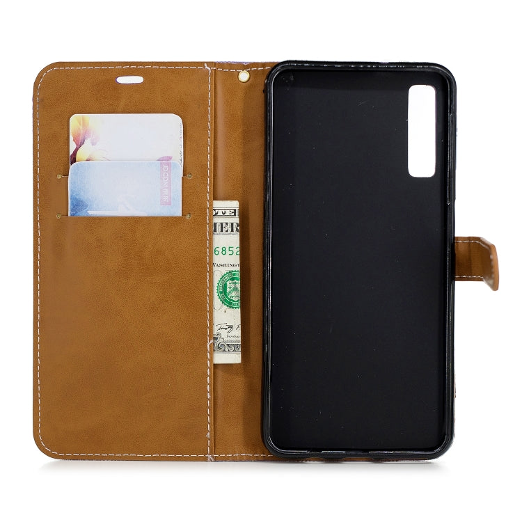 Color Matching Denim Texture Leather Case for Galaxy  A7 / A750 , with Holder & Card Slots & Wallet & Lanyard
