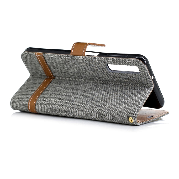 Color Matching Denim Texture Leather Case for Galaxy  A7 / A750 , with Holder & Card Slots & Wallet & Lanyard