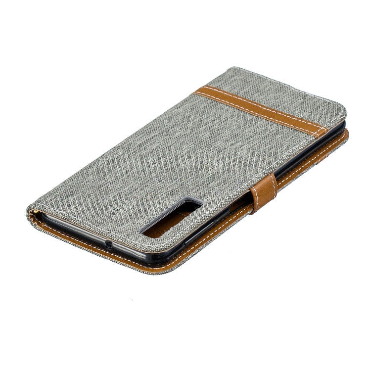 Color Matching Denim Texture Leather Case for Galaxy  A7 / A750 , with Holder & Card Slots & Wallet & Lanyard