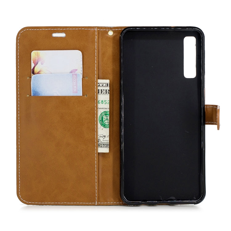 Color Matching Denim Texture Leather Case for Galaxy  A7 / A750 , with Holder & Card Slots & Wallet & Lanyard
