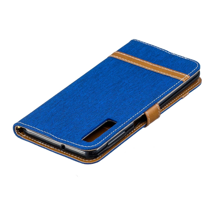 Color Matching Denim Texture Leather Case for Galaxy  A7 / A750 , with Holder & Card Slots & Wallet & Lanyard