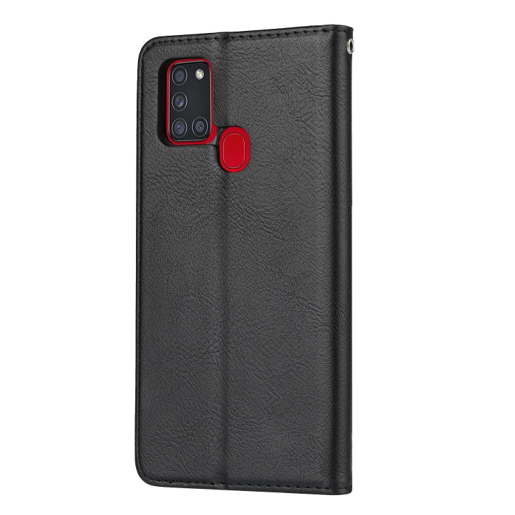 For Samsung Galaxy A21s Knead Skin Texture Horizontal Flip Leather Case with Photo Frame & Holder & Card Slots & Wallet