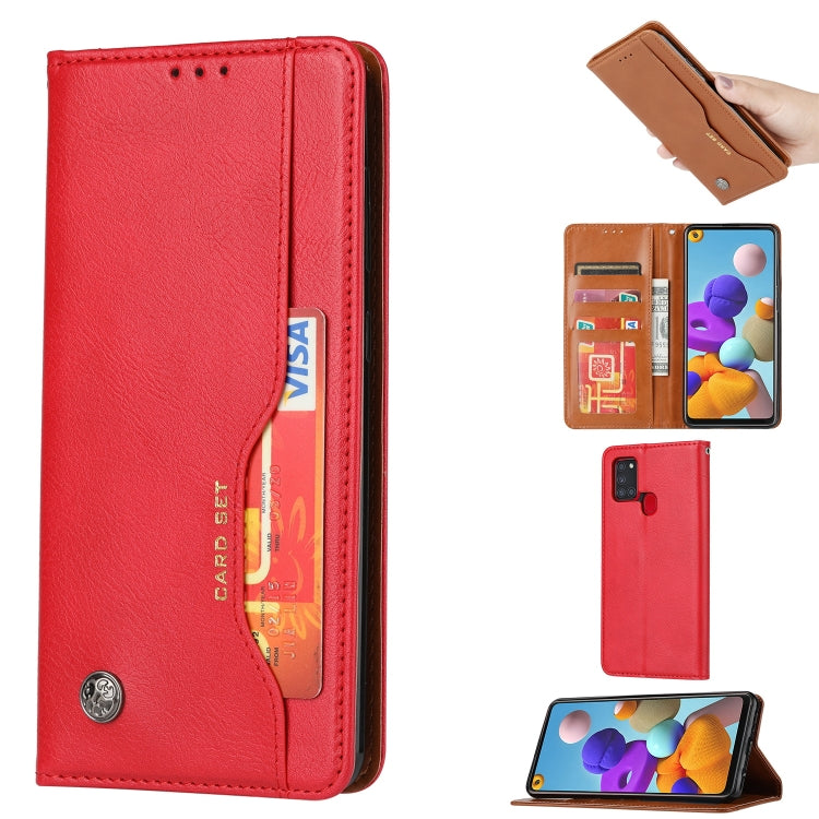 For Samsung Galaxy A21s Knead Skin Texture Horizontal Flip Leather Case with Photo Frame & Holder & Card Slots & Wallet