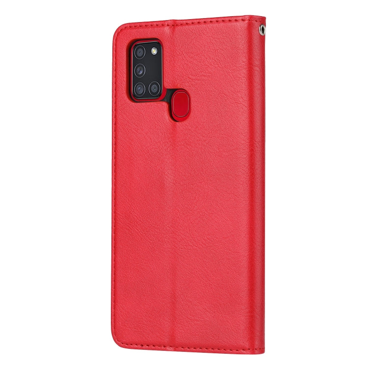 For Samsung Galaxy A21s Knead Skin Texture Horizontal Flip Leather Case with Photo Frame & Holder & Card Slots & Wallet