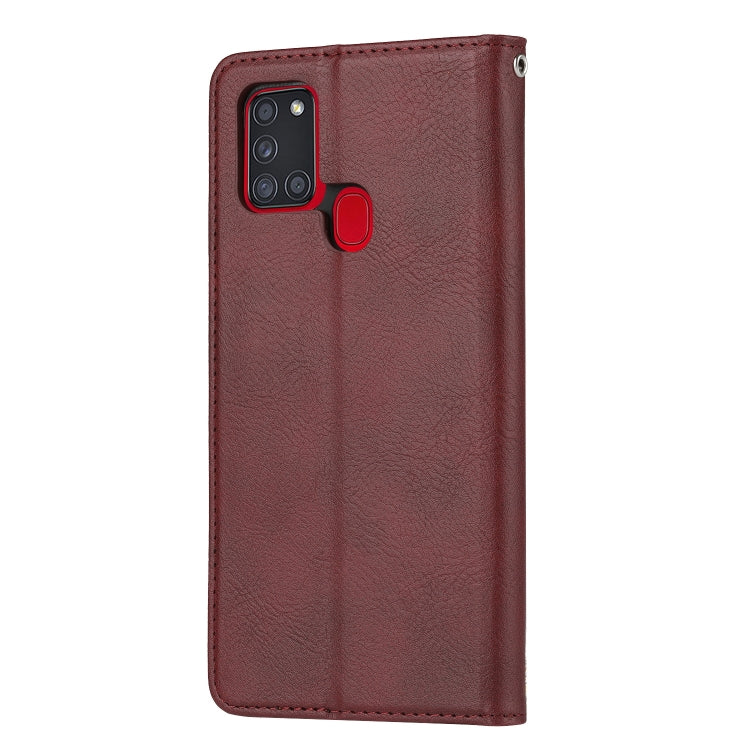 For Samsung Galaxy A21s Knead Skin Texture Horizontal Flip Leather Case with Photo Frame & Holder & Card Slots & Wallet