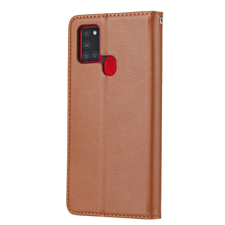 For Samsung Galaxy A21s Knead Skin Texture Horizontal Flip Leather Case with Photo Frame & Holder & Card Slots & Wallet
