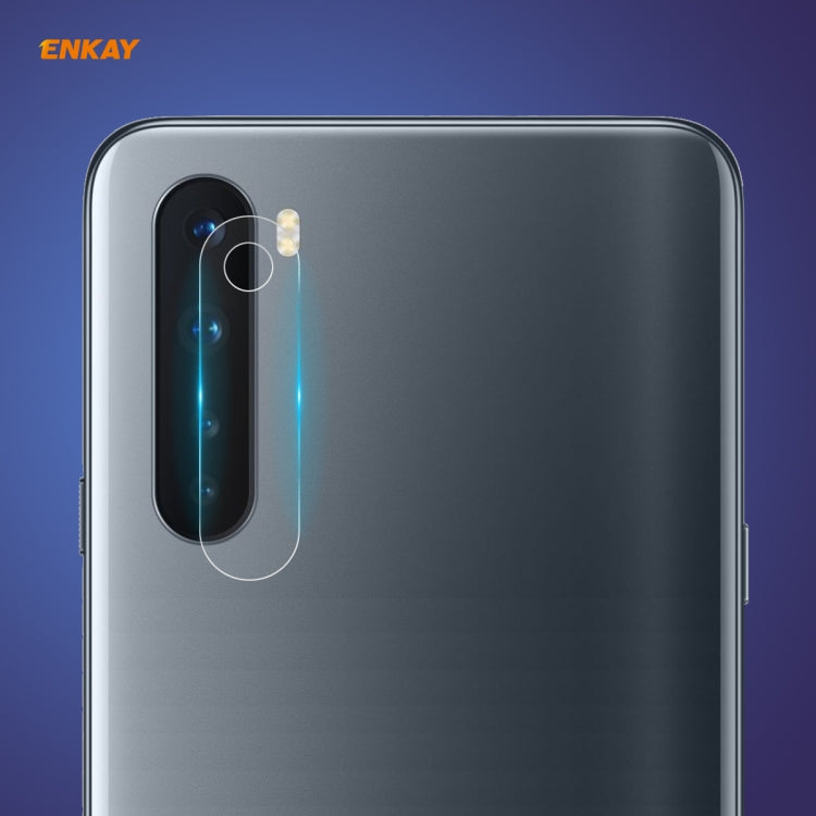 For OnePlus Nord Hat-Prince ENKAY 0.2mm 9H 2.15D Round Edge Rear Camera Lens Tempered Glass Film Protector