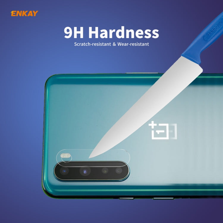 For OnePlus Nord Hat-Prince ENKAY 0.2mm 9H 2.15D Round Edge Rear Camera Lens Tempered Glass Film Protector