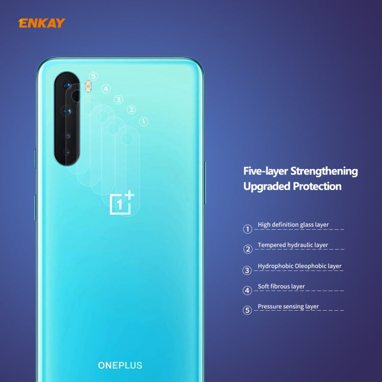 For OnePlus Nord 2 PCS Hat-Prince ENKAY 0.2mm 9H 2.15D Round Edge Rear Camera Lens Tempered Glass Film Protector