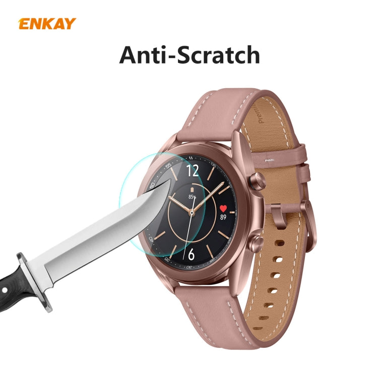For Samsung Galaxy Watch 3 45mm ENKAY Hat-Prince 0.2mm 9H 2.15D Curved Edge Tempered Glass Screen Protector Watch Film
