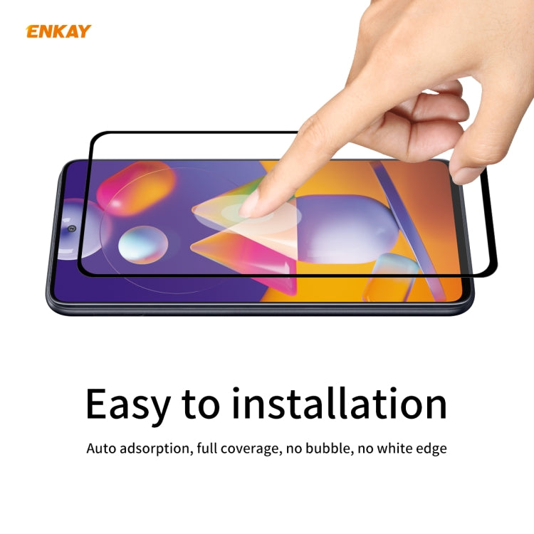 For Samsung Galaxy M31s 10 PCS ENKAY Hat-Prince Full Glue 0.26mm 9H 2.5D Tempered Glass Full Coverage Film