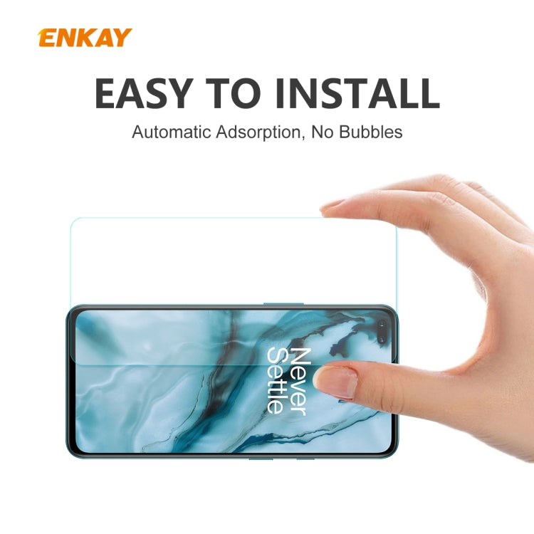 For OnePlus Nord 2 PCS ENKAY Hat-Prince 0.26mm 9H 2.5D Curved Edge Tempered Glass Film