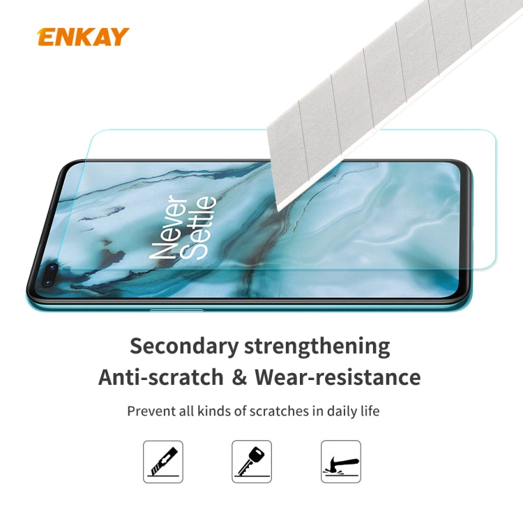 For OnePlus Nord 2 PCS ENKAY Hat-Prince 0.26mm 9H 2.5D Curved Edge Tempered Glass Film