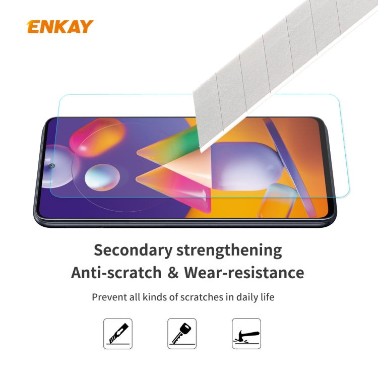 For Samsung Galaxy M31s 10 PCS ENKAY Hat-Prince 0.26mm 9H 2.5D Curved Edge Tempered Glass Film