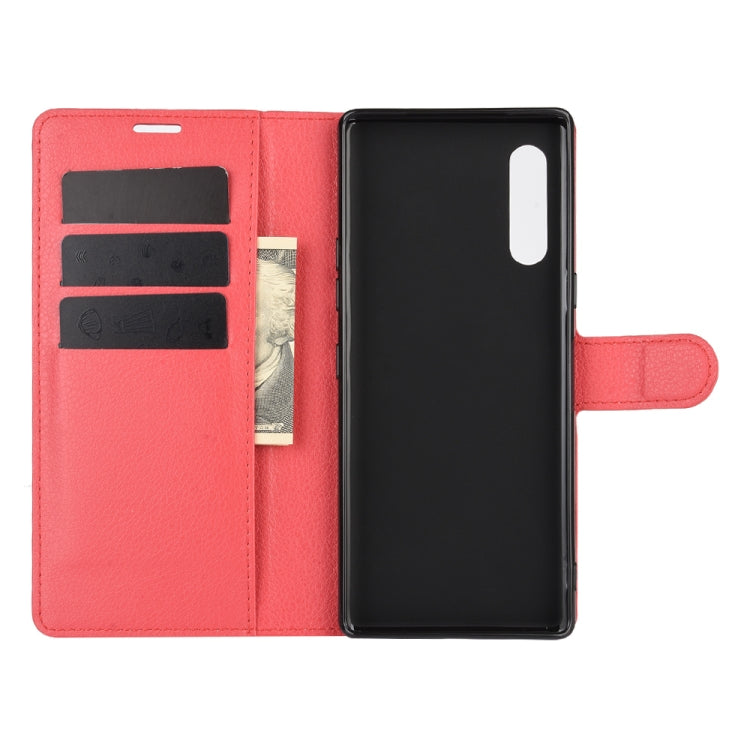For LG Velvet Litchi Texture Horizontal Flip Protective Case with Holder & Card Slots & Wallet