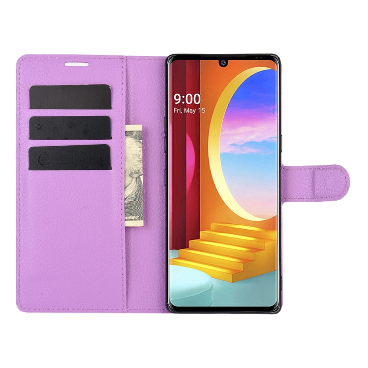 For LG Velvet Litchi Texture Horizontal Flip Protective Case with Holder & Card Slots & Wallet