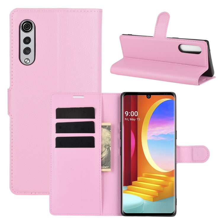 For LG Velvet Litchi Texture Horizontal Flip Protective Case with Holder & Card Slots & Wallet