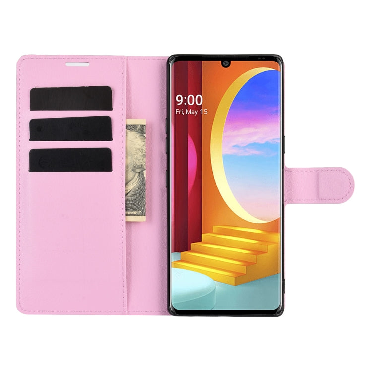 For LG Velvet Litchi Texture Horizontal Flip Protective Case with Holder & Card Slots & Wallet