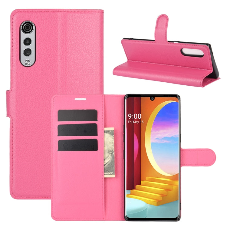 For LG Velvet Litchi Texture Horizontal Flip Protective Case with Holder & Card Slots & Wallet