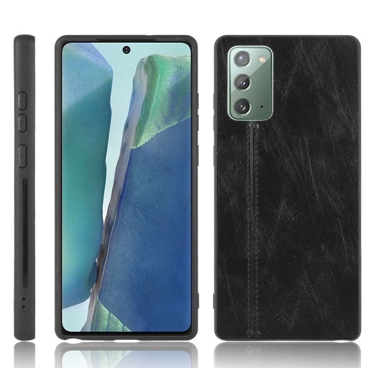 For Samsung Galaxy Note20 Shockproof Sewing Cow Pattern Skin PC + PU + TPU Case