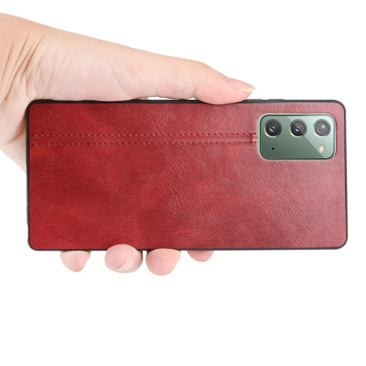 For Samsung Galaxy Note20 Shockproof Sewing Cow Pattern Skin PC + PU + TPU Case