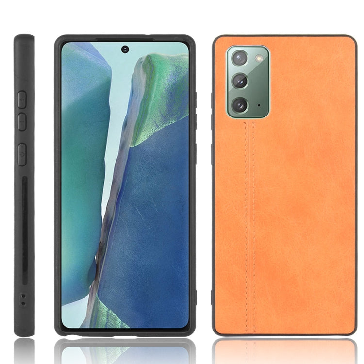 For Samsung Galaxy Note20 Shockproof Sewing Cow Pattern Skin PC + PU + TPU Case